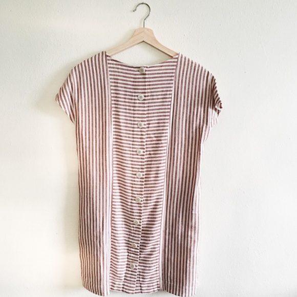 Madewell Stripe-Play Button Back Tee Dress - Picture 6 of 8